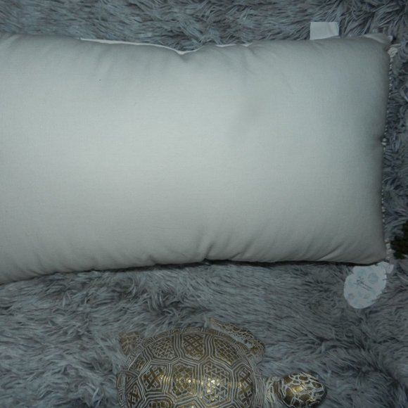 Admaira Home Beaded "Beach" Decorative Throw Statement Suede Pillow Aqua NWT - Picture 9 of 15